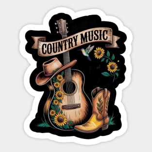 Raised On Country Music Sticker